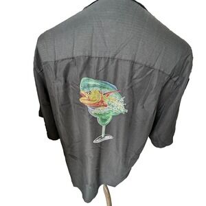 Hook & Tackle Black Mahi Margarita Embroidered Limited Edition Shirt Mens Large